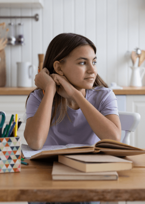 Teen distracted from homework due to ADHD