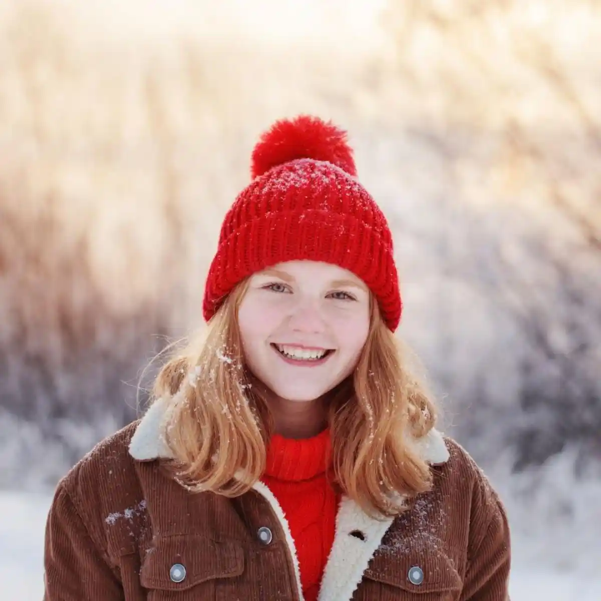 teen in snow
