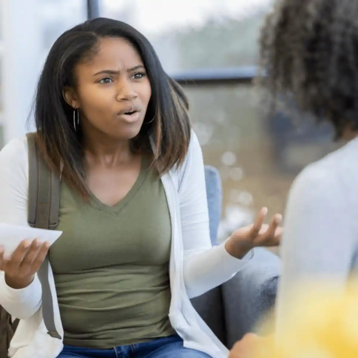 young girl asking questions